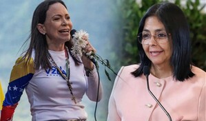 Delcy Rodr&iacute;guez y Mar&iacute;a Corina Machado celebran la conquista venezolana en el Cl&aacute;sico Mundial