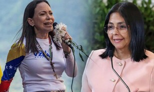 Delcy Rodr&iacute;guez y Mar&iacute;a Corina Machado celebran la conquista venezolana en el Cl&aacute;sico Mundial