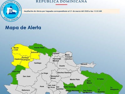COE amplía provincias bajo alerta por lluvias