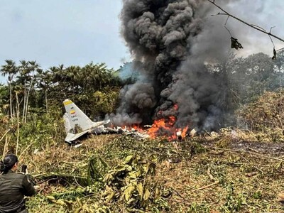 Accidente avión militar en Colombia deja muertos y heridos