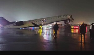 Avión de Air Canada y un camión de bomberos chocan en aeropuerto LaGuardia en Nueva York