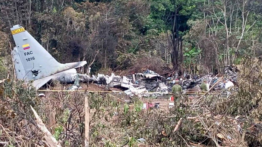 Accidente de avi&oacute;n militar colombiano deja 69 muertos al concluir las tareas de rescate
