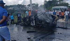 Un muerto y un herido tras accidente m&uacute;ltiple en La Altagracia