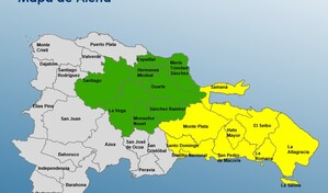 El COE emite alerta amarilla para nueve provincias y mantiene ocho en verde por vaguada