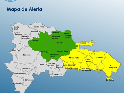 COE emite alerta amarilla para nueve provincias; hay ocho en verde