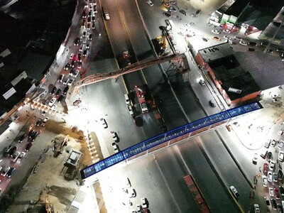 Gran tapón por el desmonte del KM 9 de la autopista Duarte