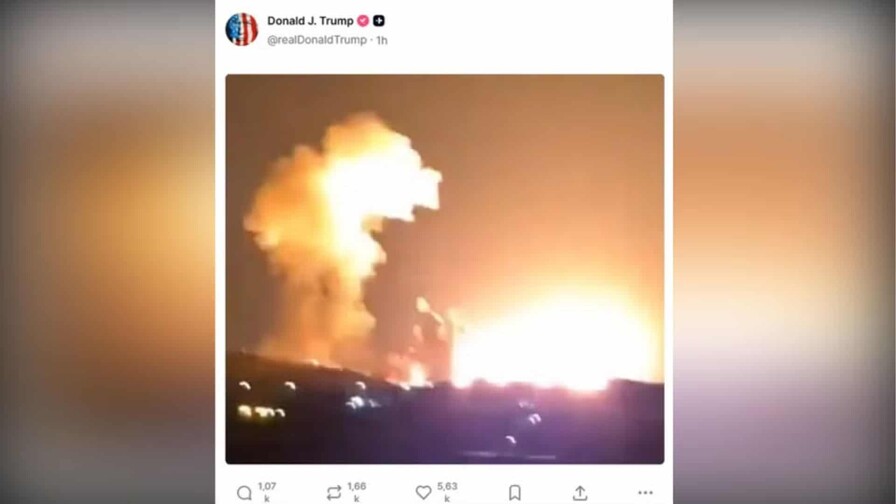 Trump comparte video de ataque militar masivo sin detallar ubicaci&oacute;n