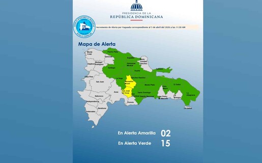 El COE aumenta a 16 las provincias en alerta por las lluvias y mantiene la del Distrito Nacional