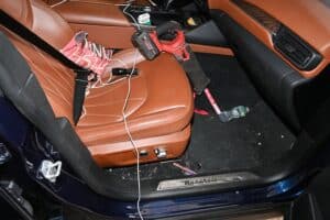 Sierra eléctrica incautada a los ladrones.