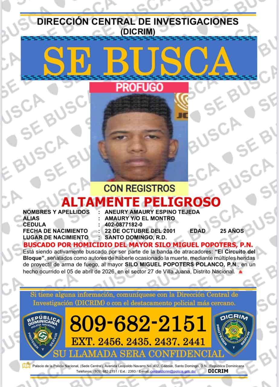 Aneury Amaury Espino Tejeda, de 21 años.