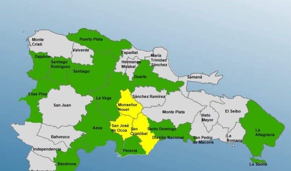 Tres provincias en alerta amarilla y 13 en verde por efectos de vaguada