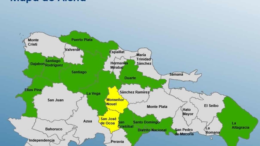 El COE incluye a Duarte entre las provincias en alerta verde por incidencia de vaguada