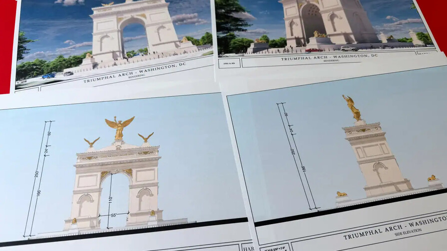La Casa Blanca presenta el dise&ntilde;o del arco del triunfo de Trump para Washington