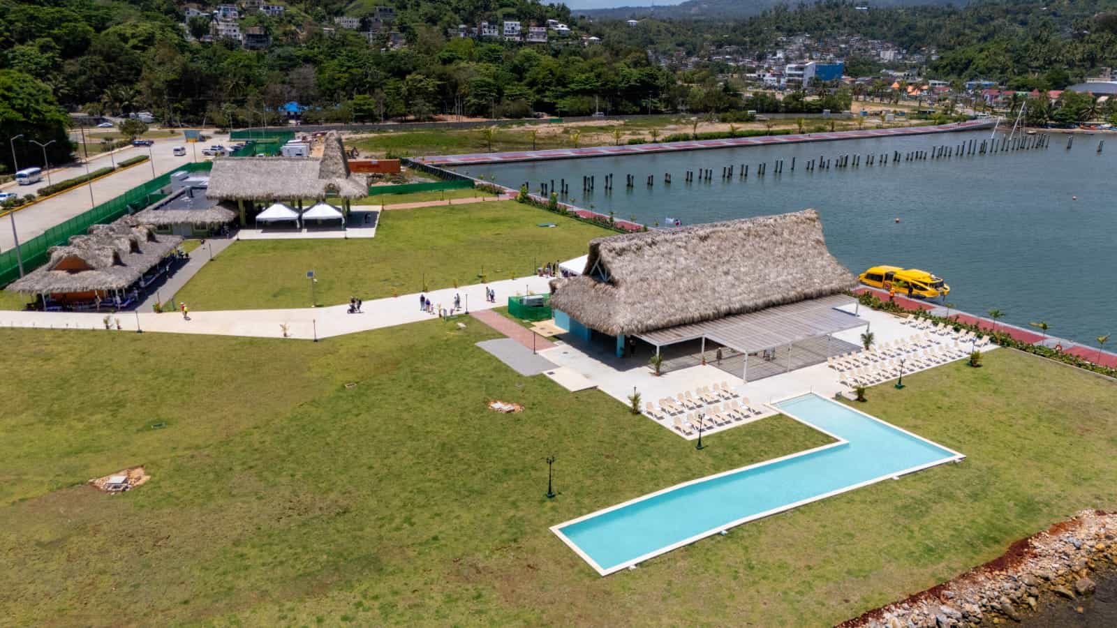 Vista general del puerto Saman&aacute; Bayport durante el inicio de sus operaciones. 