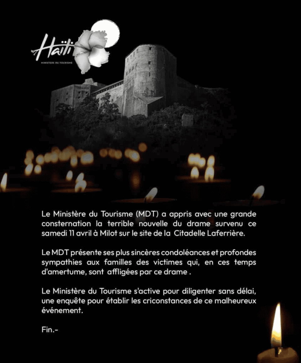 Comunicado del Ministerio de Turismo de Haití. 
