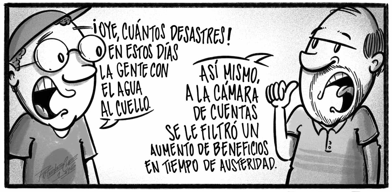 Caricatura de Noticiero Poteleche 14 abril 2026