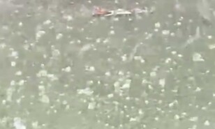 Granizadas sorprenden a residentes de Santo Domingo Este, la Ciudad Colonial y otras zonas del pa&iacute;s