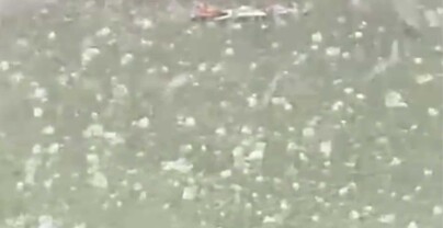 Granizadas sorprenden a residentes de Santo Domingo Este, la Ciudad Colonial y otras zonas del pa&iacute;s