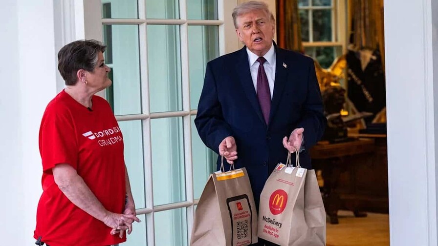 Repartidora que llevó pedido de McDonald’s a Trump costea tratamiento de su esposo