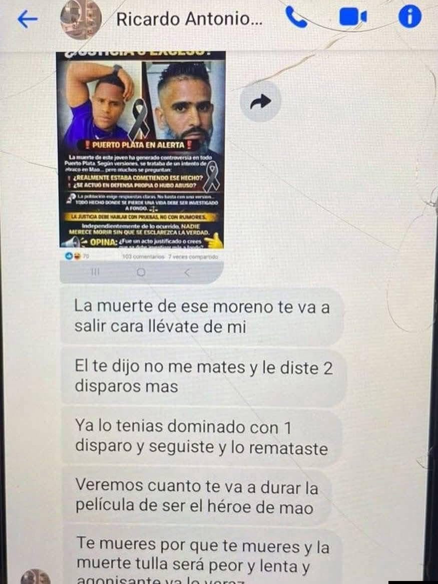 La muerte tuya será peor: hombre recibe amenazas tras ultimar a dos presuntos delincuentes en Mao La muerte tuya será peor: hombre recibe amenazas tras ultimar a dos presuntos delincuentes en Mao
