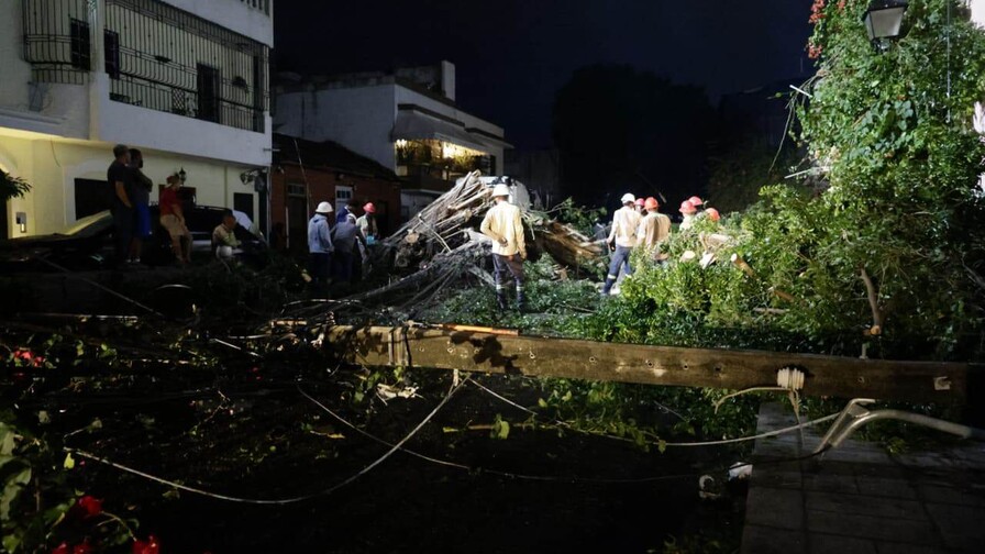 Vehículos destruidos, árboles y postes eléctricos caídos por lluvias en el Gran Santo Domingo Vehículos destruidos, árboles y postes eléctricos caídos por lluvias en el Gran Santo Domingo