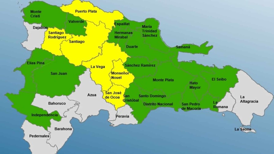 El COE mantiene seis provincias en alerta amarilla y 17 en verde por lluvias
