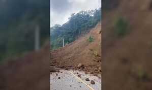 Deslizamiento de tierra provoca cierre preventivo de carretera en Santiago