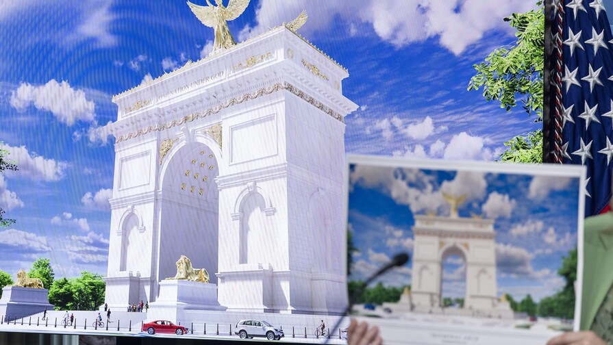 La Casa Blanca presenta los planes de Trump para erigir un arco del triunfo en Washington