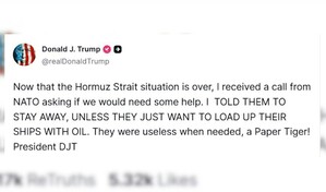 Trump rechaza oferta de la OTAN para ayudar en Ormuz y le pide que se mantenga al margen