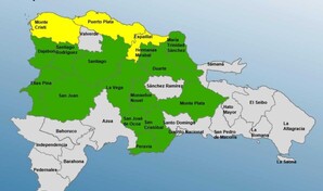 Puerto Plata, Montecristi y Espaillat en alerta amarilla por lluvias asociadas a vaguada