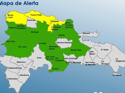 COE: tres provincias en alerta amarilla y 14 en verde por vaguada
