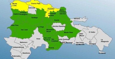 Puerto Plata, Montecristi y Espaillat en alerta amarilla por lluvias asociadas a vaguada