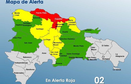 COE coloca a Puerto Plata y Espaillat en alerta roja por vaguada
