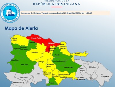 COE: dos provincias en alerta roja por vaguada y lluvias intensas