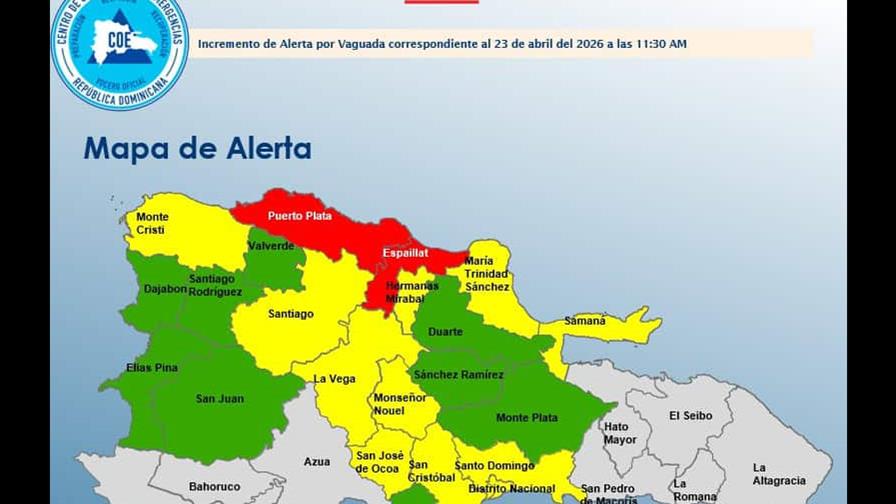 El COE mantiene 22 provincias bajo alerta por vaguada y lluvias intensas
