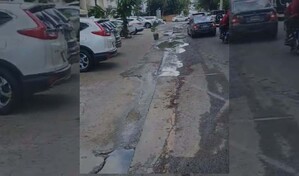 Residentes en Naco exigen a la Caasd reparaci&oacute;n definitiva de tuber&iacute;a tras fuga de agua