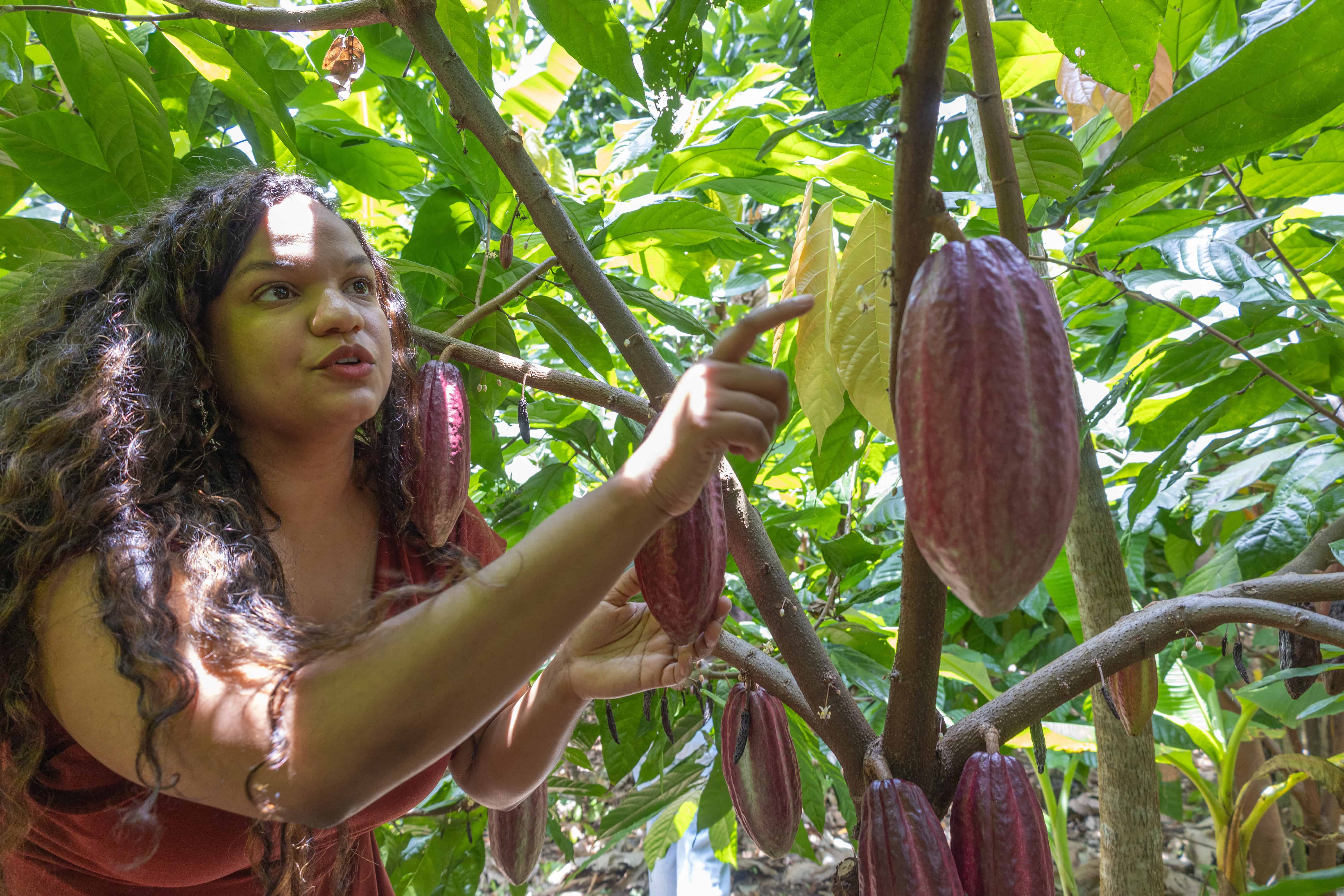 Las hermanas Erika y Janett Liriano, que est&aacute;n llevando el cacao del pa&iacute;s al mundo