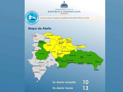 Clima en RD: el COE incrementa los niveles de alertas por lluvias