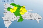 COE aumenta a cuatro las provincias en alerta amarilla y mantiene ocho en verde por vaguada