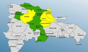 COE aumenta a cuatro las provincias en alerta amarilla y mantiene ocho en verde por vaguada