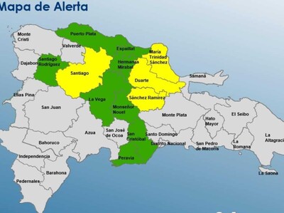 Clima en RD: COE mantiene 12 provincias en alerta por vaguada