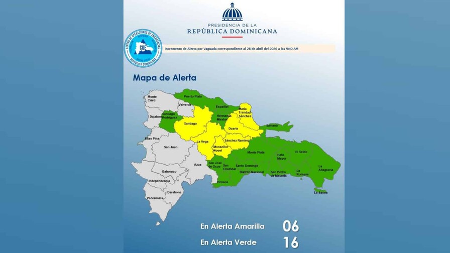 El COE mantiene 22 provincias bajo alerta por lluvias de este martes