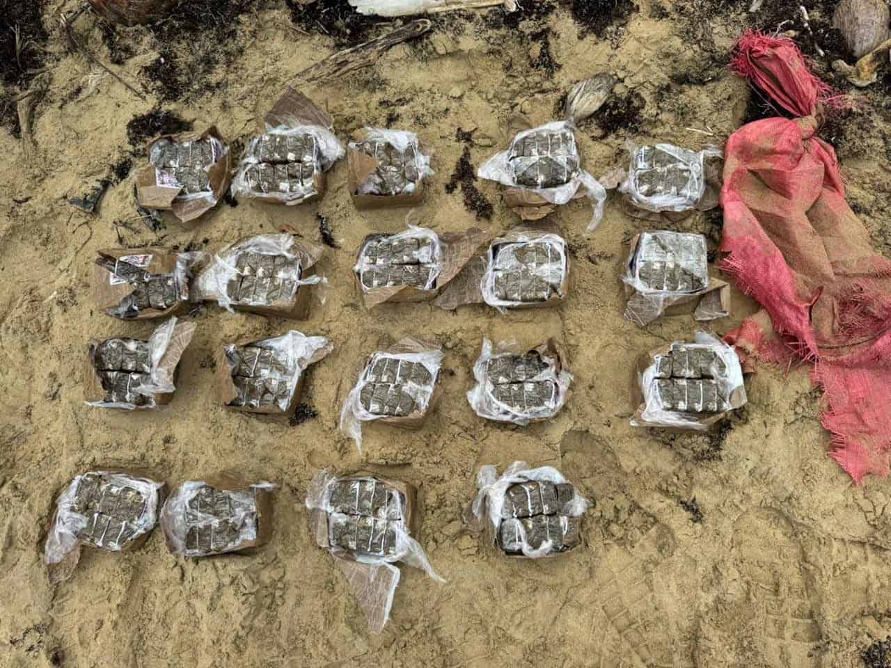 19 pacas de hach&iacute;s incautadas en Miches.