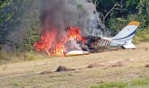 Accidente a&eacute;reo en Dajab&oacute;n deja dos lesionados y aeronave destruida