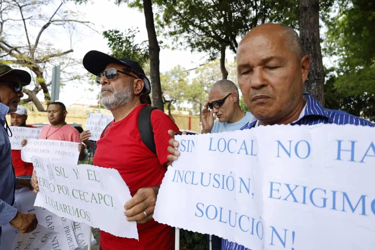  Protesta de Cecapci frente al Palacio Nacional.