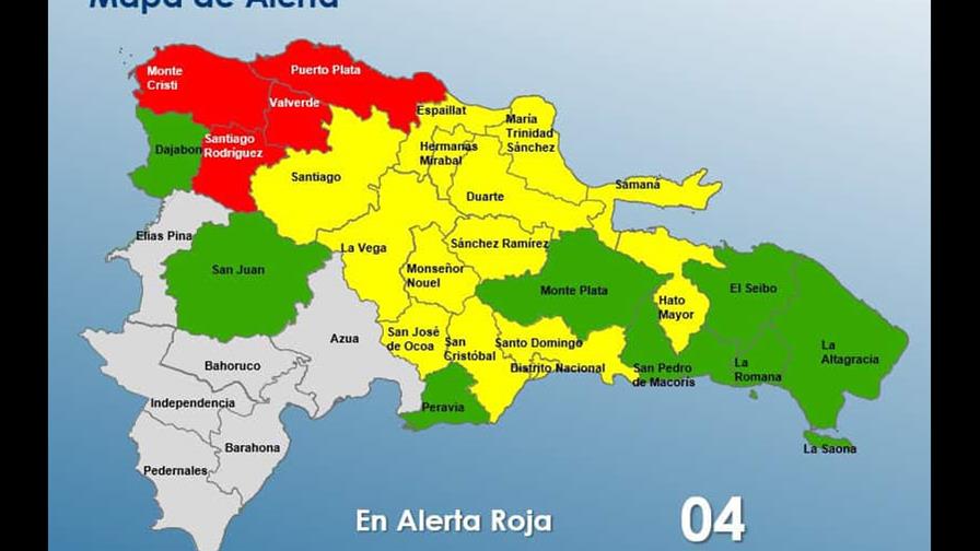 El COE incluye a Puerto Plata entre las provincias en alerta roja; ahora son cuatro