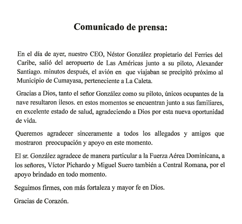 Comunicado.