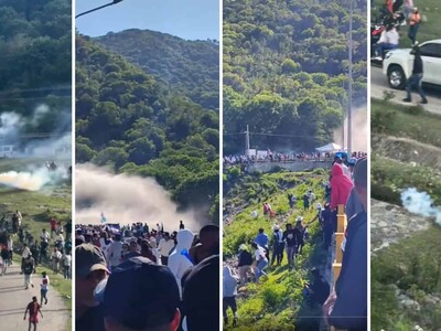 Bombas lacrimógenas y chorros de agua a manifestantes en San Juan