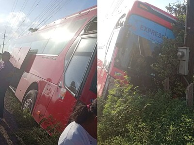Accidente múltiple en autopista Duarte involucra autobús de pasajeros