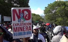 Agua s&iacute;, oro no, la protesta contra proyecto minero canadiense en San Juan